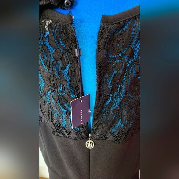 NEW WOMEN'S DRESS TOMMY HILFIGER BLACK COLOR SIZE 16 WITH LONG SLEEVES WITH... - Picture 4 of 5